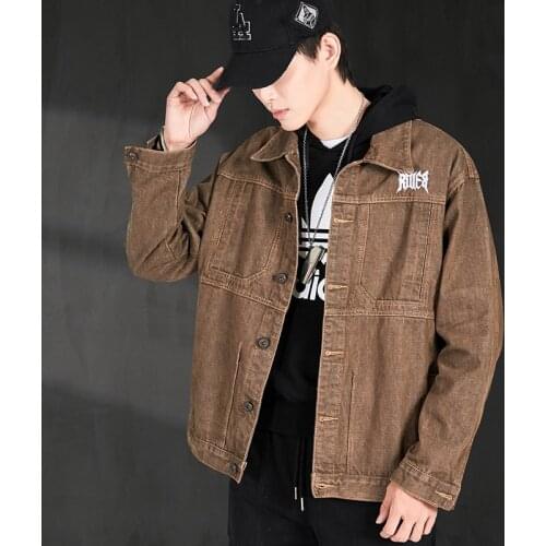 Casual Denim Jacket For Men Homme Letter Embroided Streetwear Denim Coat Male Bomber Jacket Coat Tops Clothing Plus Size 5XL 4XL