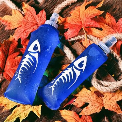 Soft Water Bottle TPU Soft Hydration Pack Foldable Running Bottle BPA Free Collapsible Water Bags Camping Tool For Hiking Travel