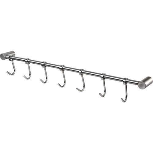 HOT SALE Kitchen Rail Rack Wall Mounted Utensil Hanging Rack Stainless Steel Hanger Hooks for Kitchen Tools Pot Towel