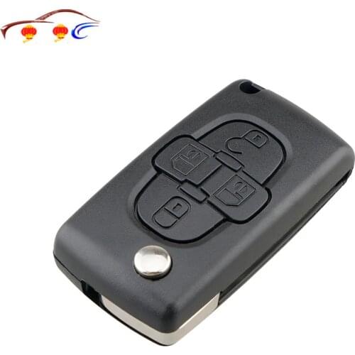 2021 New 4 Buttons Flip Floding Remote Key Fob Case Shell Fob forPeugeot 1007 forCitroen C8 Uncut Blade With Groove CE0523