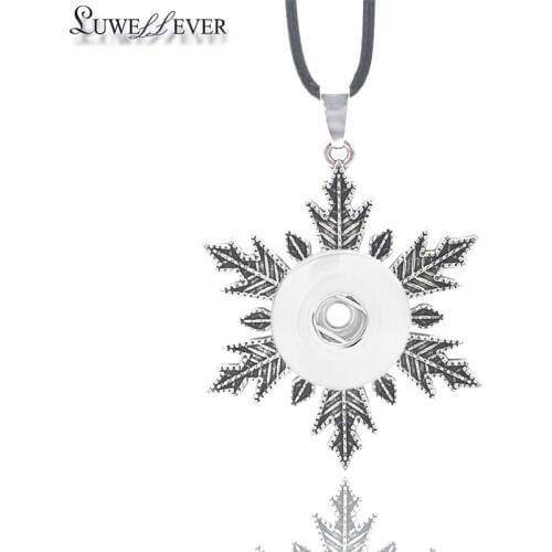 Fashion Interchangeable Metal Leaves Ginger Necklace 002 12mm 18mm Snap Button Pendant Necklace Charm Jewelry For Women Gift
