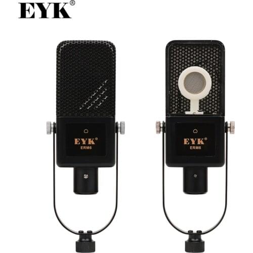 EYK ERM6 wired condenser microphone Mic for Live broadcast radio recording studio handsel sound card with monitoring function