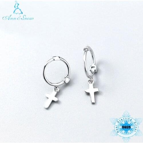 100% 925 Silver Earrings Cross Pendant Silver Jewelery Unusual Mother Drop Earrings Jewellery High Quality Ladies Jewelry