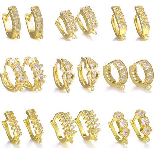 Juya New Schwenzy DIY Gold/Silver Color Creative Basic Fastener Dangle Earring Hooks Accessories For Handmade Earrings Making