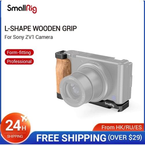 SmallRig ZV1 L-Shape Wooden Grip with Cold Shoe for Sony ZV1 Camera L Bracket Plate With Handgrip Vlogging Camera Plate - 2936