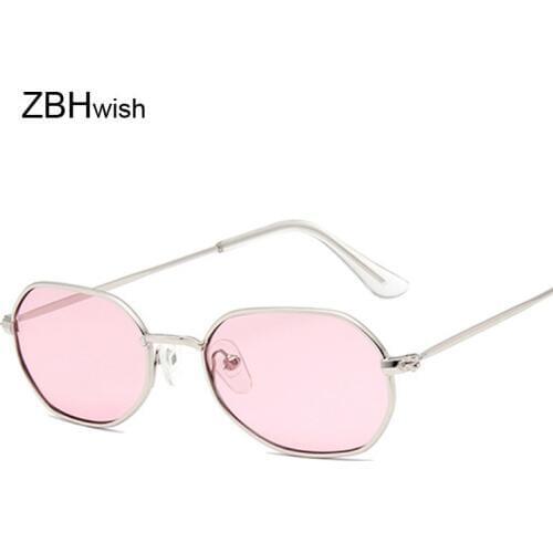 Polygonal Sunglasses Women Glasses Lady Luxury Retro Metal Sun Glasses Female Vintage Mirror Oculos De Sol Feminino UV400