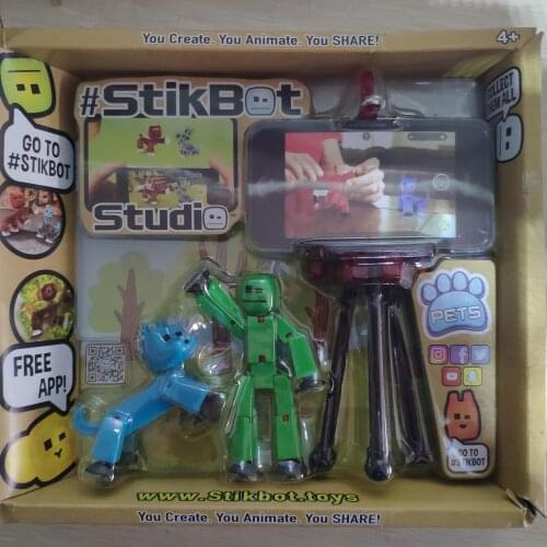 Stikbot Pets Blue Pet Stickcat & Green Man Zing Filming Zanimation Stickbots