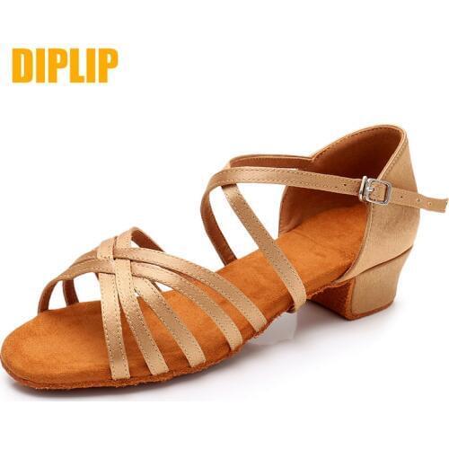 DIPLIP Selling New children Ballroom dance shoes Kids child girls latin tango dance shoes soft Girls Shoes Salsa