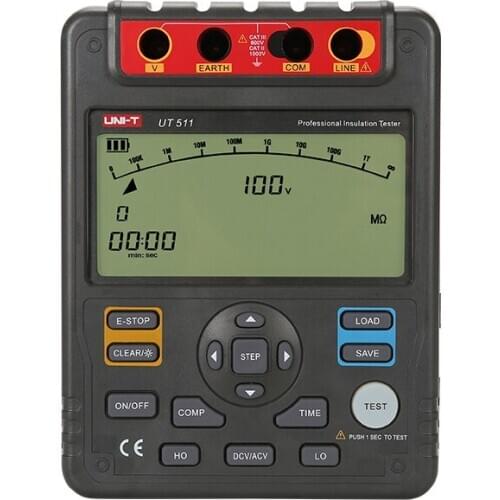 UNI-T Insulation Resistance Tester UT511 9999 Display PI/DAR Measurements Comparison upper and Lower limit functions