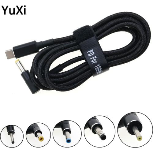 USB Type C to DC2.5*0.7 3.0*1.1 3.5*1.35 4.0*1.35 4.0*1.7 4.5*3.0 4.8*1.7mm Male Plug Converter USB-C PD Lure Charging Cable