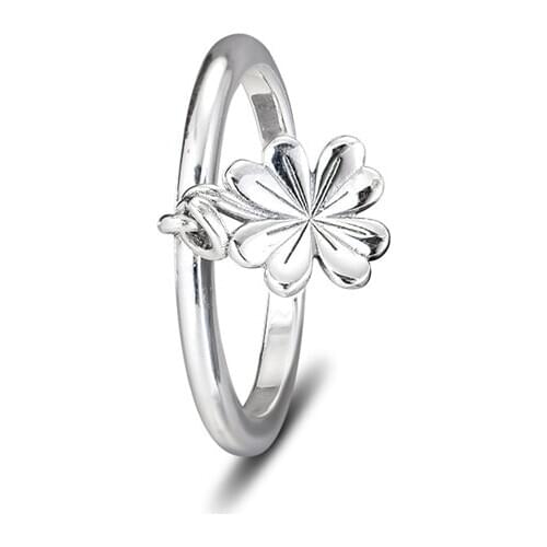 Dangling Clover Ring Jewelry Female Lucky Sign Dangle Sterling Silver Rings for Women Party Jewelry Fashion Women Ring Making