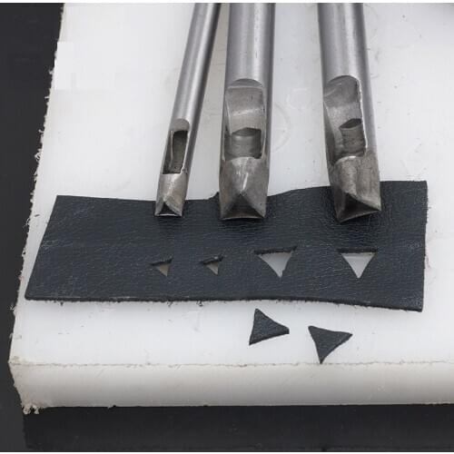 1-5-6Pcs Inner Bend-triangle Steel Hollow Plastic Wood Professional Leather Hole Leathercraft Drilling Belt Punching Tools Craft