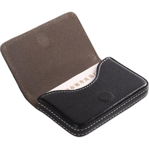 1pcs Business Card Holder PU Leather Large Capacity Name Card Box Bank Card ID Card Storage Case