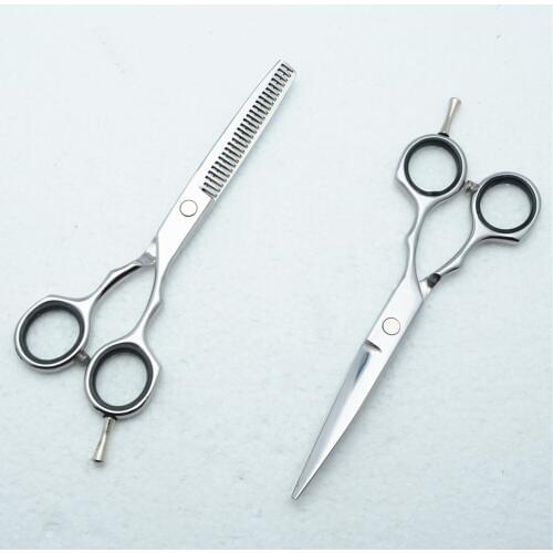 1004C 5.5'' 16cm Customized Logo Silvery Color Hairdressing Scissors Cutting Scissors Thinning Shears professional Hair Scissors