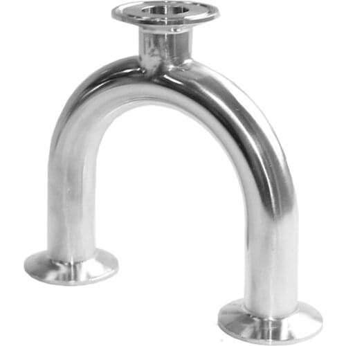 19/25/32/38mm Pipe OD 1.5" Tri Clamp U Shaped Return Bend 3 Way SUS 304 Stainless Sanitary Fitting Spliter Homebrew Beer