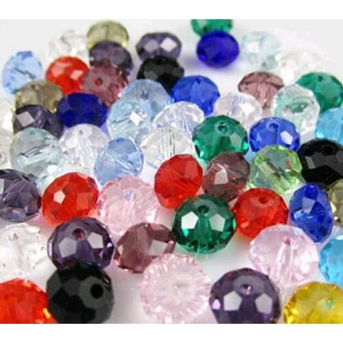 3*4mm 1000pcs Whg3ack Mixed Color Faceted Quartz Rondelle glass Beads necklace Bracelet DIY spacer hot Findings crystal