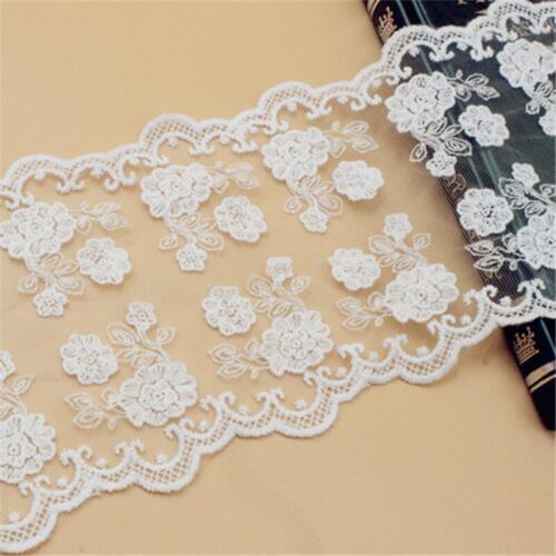 5Yard/Lot Width 12.5CM Cotton Mesh Embroidered Lace Clothing Dress Bedding Curtain Diy Lace Trim Sewing Material