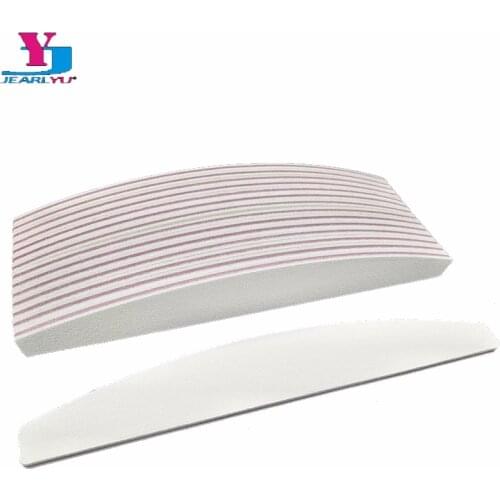 50pcs/lot Nail Files 100 180 Crescent Moon Emery Board Block File White Sanding Polish Buffer Kit Unha de Gel Pedicure Manicure