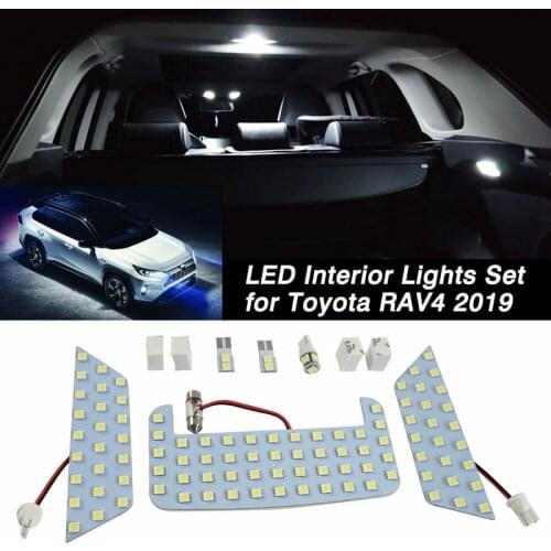 Car White LED Interior Upgrade Light Lamp Bulb Kit for Toyota RAV4 2019 2020