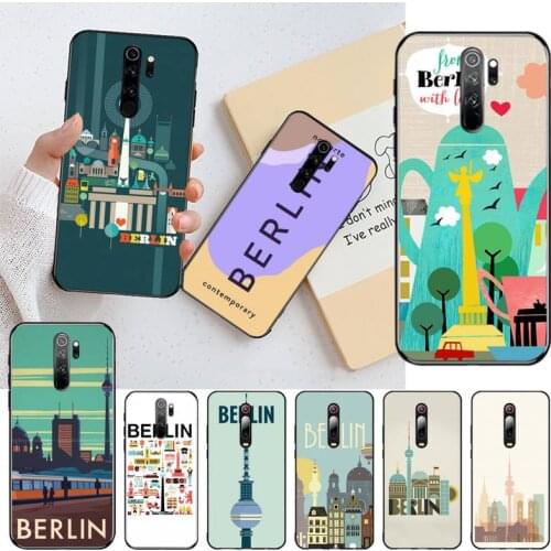Berlin Art Design Novelty Fundas DIY Painted Bling Phone Case for Redmi Note 8 8A 8T 7 6 6A 5 5A 4 4X 4A Go Pro
