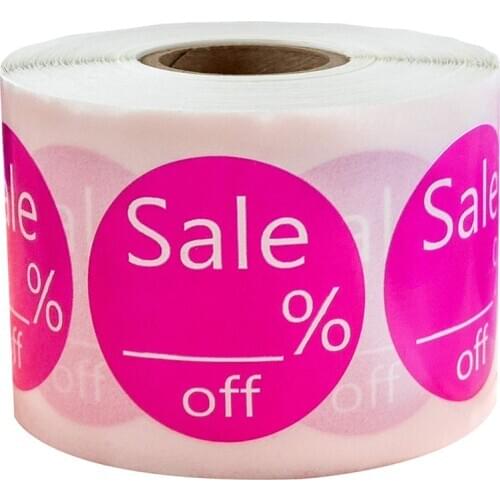 Writable Discount Tag Percent Off Labels Price Note 1.5 Inch Adhesive Sale Stickers Hot Peel Apply Moving Storage Promotion