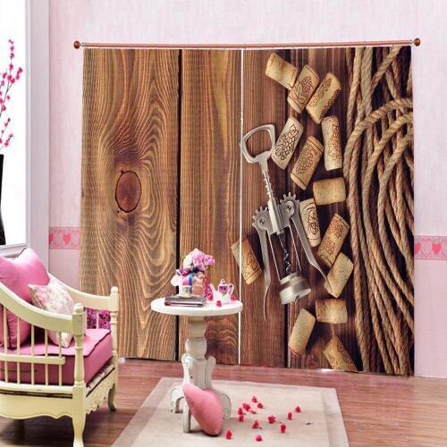 Countryside Bucolic Rural House Folk Vintage Bottle opener Curtains for restaurant Drapes Decor