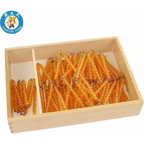 Montessori Baby Mathematics Toys Children Early Education Preschool Training Bead Chains of 100 and 1000 with Box