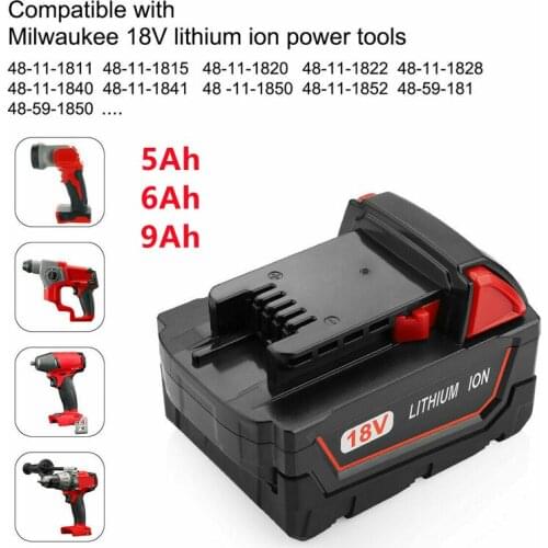 For Milwaukee M18 9000mAh 9.0Ah 18V M18 Power Tools Rechargeable Li-ion Battery Replacement 48-11-1815 48-11-1850 48-11-1840 Z50