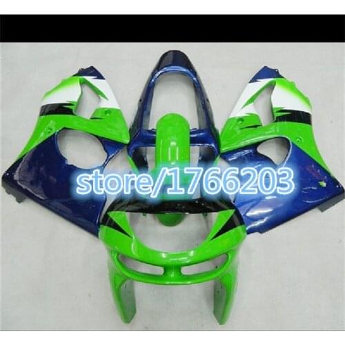 Hot sales green blue for KAWASAKI Ninja ZX-6R 98-99 ZX 6R 1998-1999 fairings ZX6R 98 99 ZX 6R 1998 1999 Fairing kits