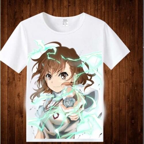 Toaru Kagaku no Railgun Misaka Mikoto T-shirt Anime Cosplay Costume Anime To Aru Majutsu no Index T shirt Men Women Tops