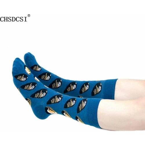 CHSDCSI Hot Sale Combed Cotton Fashion Hip Hop Men Women Socks Dot Square Shrimp Spacesuit Harajuku Happy Socks Funny Sokken