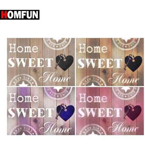 HOMFUN Full Square/Round Drill 5D DIY Diamond Painting "Text pattern" 3D Diamond Embroidery Cross Stitch Home Decor Gift