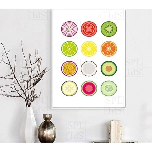 Food Vegetables Fruit Canvas Painting Minimalist Wall Pictures for Living Room Decoration Kitchen Posters and Prints Wall Art