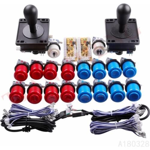 Classic Arcade Game DIY Parts for Mame USB Cabinet 2xZero Delay USB Encoder+2x 8Way Arcade Joystick+18 x Happ Style push buttons