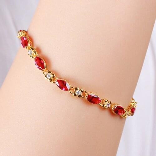 Korean Version Of The New Ruby Bracelet Fashion Internet Celebrity Girlfriends Simple European And American Design Bracelet