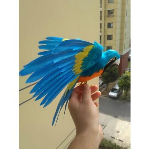 Creative simulation parrot model polyethylene&furs blue wings parrot doll about 30x45cm 0809