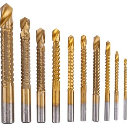 ROLKETU 6/10Pcs HSS Drill Bit Set 3-13mm High Speed Steel Drill Slot 135Degree Beveled Blade Power Drilling Tools for Wood Metal