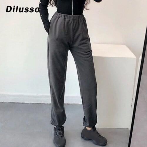 2020 New Fashion Womens Jogging Cargo Pants Trousers High elastic wasit sexy loose Pants Joggers gray Sweatpants Capris#D3