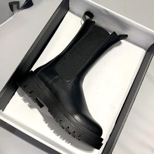 New Luxury Chelsea Boots Women Ankle Boots Chunky Winter Shoes Platform Ankle Boots Slip on Chunky Heel BV Boot Brand Designer