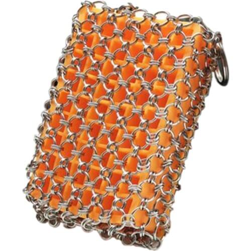 Brush Pot Net Cast Iron Cleaner Stainless Steel Chainmail Scrubber for Skillet Wok Pot Pan Pre-Seasoned Pan #W0