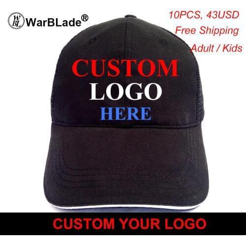 Wholesale High Quality Custom Logo Hats Golf Baseball Cap Snapback Outdoor Casual Solid Boys Girls Hats Gorras 10pcs/lot