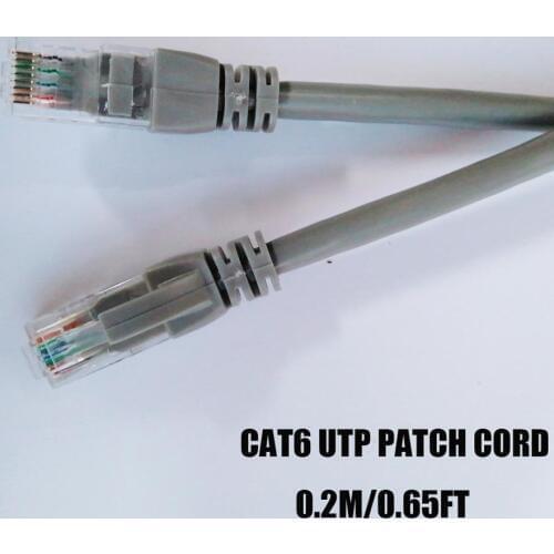 0.65FT Black Grey CAT6 UTP Round Cable Ethernet Cables 20cm Network Wire RJ45 Patch Cord Lan Cable Internet Cables Made In China
