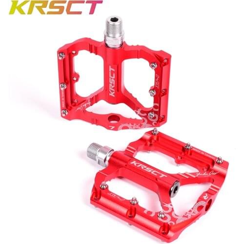KRSCT Pedales Bicicleta MTB Aluminum Alloy Pedals CNC Ultralight Sealed Bearing Bike Pedals Anti-slip Nail Cycling Accessories