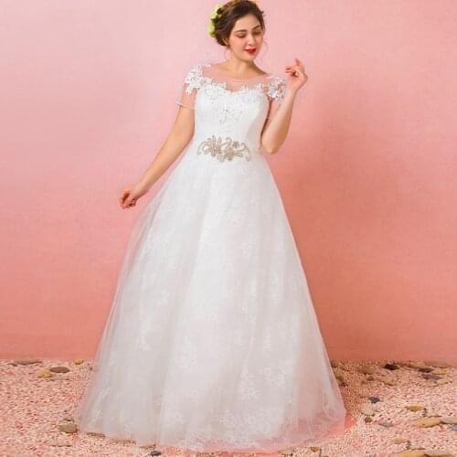 Sequins Embroidery O-Neck Evening Dress Short Sleeves Lace Up A-Line Floor-Length Fashion New Plus Size Women Formal Gowns D1037