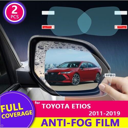 Rain Film Full Cover Rearview Mirror Clear Anti-Fog Rainproof for Toyota Etios Liva Valco Cross 2011~2019 Stickers Car Goods