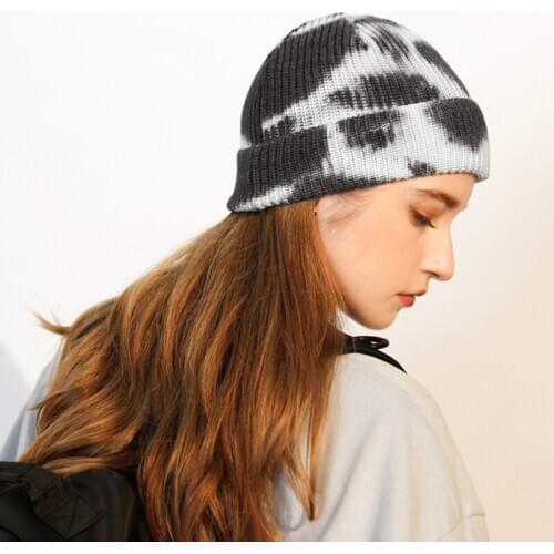 Fashion Tie Dye Beanie Cotton Baggy Hat Slouchy Skull Beanie for Men Women
