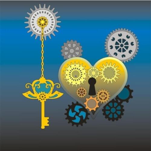 PANFELOU The key of gear Scrapbooking DIY album cards paper die metal craft stencils punch cuts dies cutting dies