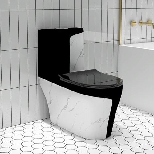 Light luxury color household ceramic toilet water siphon toilet net red black personality creative toilet