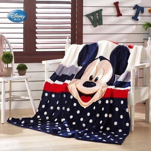 Disney Navy Blue Mickey Pink Minnie Mouse Lightweight Thin Bed Blanket Throws for Kids Summer Throws Blanket Covers Flatsheet