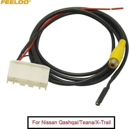 5Pcs Car Rear Camera Reversing RCA Video Convert Cable Adapter with Micphone Cable For Nissan Qashqai/Teana/X-Trail/Sylphy